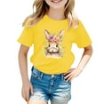 thumbnail image 1 of Tanghaowl Easter Shirts for Boys Girls Easter Children's Cute Rabbit Easter Egg Casual T Shirt 7-8 Girls Clothes, 1 of 4