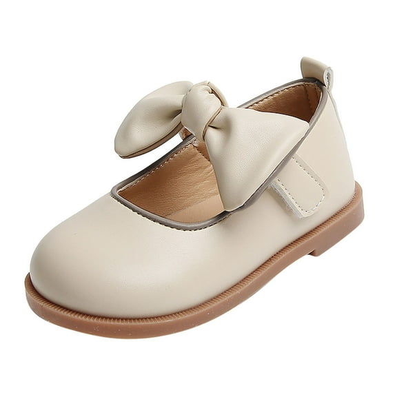 Tanghaowl Fashion Autumn Girls Casual Shoes Thick Sole Flat Round Toe Bow Lightweight Solid Color Dress Shoes Kid Rain Boots