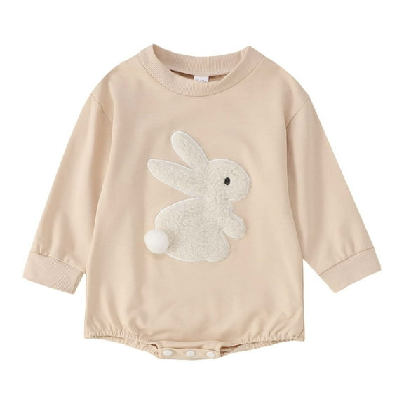 Tanghaowl My First Easter Baby Boys Girls Outfit Spring Baby Jumpsuit Easter Baby Clothes Children's Cute Bunny Embroidered Long Sleeve Clothing Crawl Suit Kw Body Suit