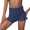 thumbnail image 1 of Tanghaowl Girls Athletic Ruffle Shorts High Waisted Yoga Dance Shorts Comfy Workout Gymnastics Shorts Girls Playground Shorts, 1 of 5