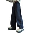 thumbnail image 1 of Tanghaowl Girls' Leggings Girls Fashion Cute Personality Pants Elastic Waist Wide Leg Jeans Casual Demin Pants With Pockets Pants, 1 of 6