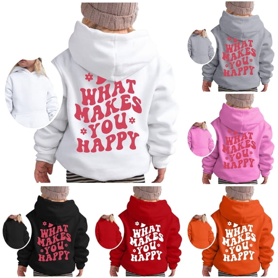 Tanghaowl Girls Pullover Girl Hoodie Long Sleeve Soft Sweatshirt Graphic Hoody Kids Cute Pullovers Top Clothes for Girls with Cozy Warmth White 12-13 Years