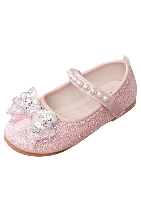 Girls Sandals Fashion New Pattern Cute Bow Decoration Versatile Pearl Flat Bottom Comfortable Hook Loop Shoes Girls Sandals in A 3