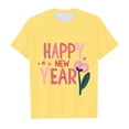 thumbnail image 1 of Tanghaowl Girls Shirts Kids New Year 2025 Printed Short Sleeve T Shirt Tops Casual Girls Easter Shirt, 1 of 4