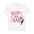 thumbnail image 1 of Tanghaowl Girls Shirts Kids New Year 2025 Printed Short Sleeve T Shirt Tops Casual Girls Easter Shirt, 1 of 4