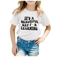 thumbnail image 1 of Tanghaowl Girls Shirts Kids School Season Back To School Season Printed Casual Short Sleeve Top T Shirt Youth Medium Long Sleeve Shirts, 1 of 4