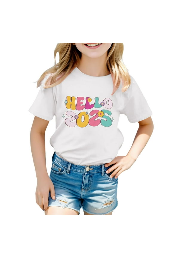 Girls Shirts,Kids T Shirts for Girls Kids Casual Short Sleeve Loose Basic Tee Tops Kids Summer Tops Crewneck Tees Toddler Basic T-Shirt Clothes for Girls