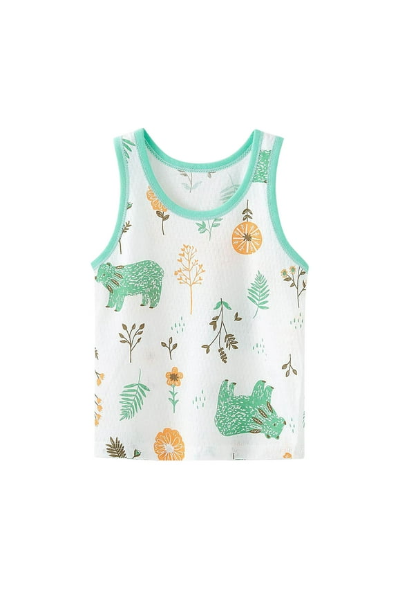 Girls Shirts Toddler Kids Boys Girls Dance Tank Top Racerback Crop Tank Top Cartoon Prints Sleeveless Sports Dance Top Ballet Gymnastics Dancewear Girls Dance