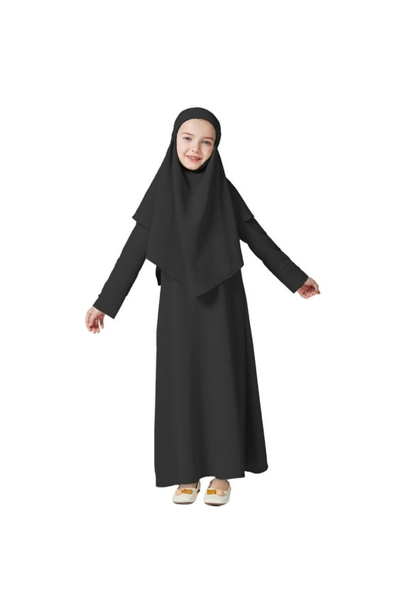 Girls Summer Dress Dress For Girls Long Sleeve Prayer Dress Hijab For Kids Girls Abaya Big Girls Long Dresses
