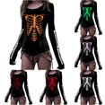 thumbnail image 1 of Yuhangmm Halloween Tshirts Women Halloween Skeleton Printed T Shirt with Cool Skeleton Design for Holiday Wear Orange XL, 1 of 5
