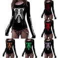 thumbnail image 1 of Yuhangmm Halloween Tshirts Women Halloween Skeleton Printed T Shirt with Cool Skeleton Design for Holiday Wear White L, 1 of 5