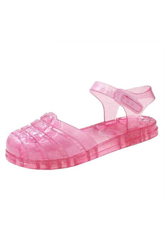 Kids Girl Jelly Sandals Girls Closed Toe Summer Dress Shoes Beach Flat Sandals C1n Cleats
