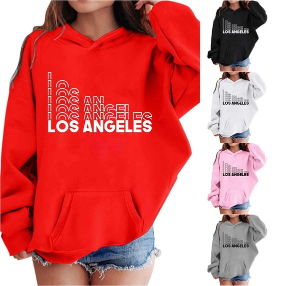 Tanghaowl Kids Sweatshirts Boys Girls Casual Hooded Sweatshirt Kids Pullover Top Soft Warm Winter Youth Outerwear Cozy Daily Wear Red 5-6 Years