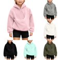 thumbnail image 1 of Tanghaowl Kids Sweatshirts Girls Sweatshirts Puppies Cats Shoulder Straps Pockets Long Sleeve Hooded Sweatshirts with Adorable Pet Graphics Pink 11-12 Years, 1 of 7