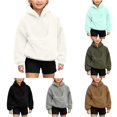 thumbnail image 1 of Tanghaowl Kids Sweatshirts Girls Sweatshirts Puppies Cats Shoulder Straps Pockets Long Sleeve Hooded Sweatshirts with Adorable Pet Graphics White 7-8 Years, 1 of 7