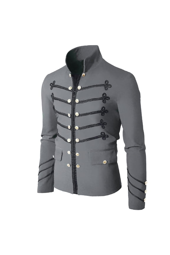 Male Coat Jacket Gothic Embroider Button Coat Party Outwear Dress Men Vest