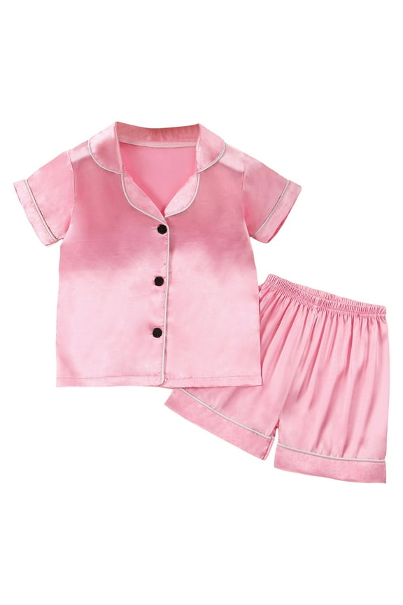 Pajamas for girls Toddler Kids Baby Boys And Girls Suit Tracksuit Short Sleeve Indoor Short Sleeve Suit Summer Cartoon Pattern Suit Baby Bundles for Girls