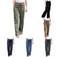 thumbnail image 1 of Tanghaowl Plus Size Pants for Women Casual Trousers with Side Pockets and Comfortable Fit Contemporary Plus Size Bottoms Army Green XXXXL, 1 of 5