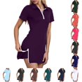 thumbnail image 1 of Tanghaowl Short Sets for Women, Women's Comfortable Slim Fit Short Set for Daily Wear featuring Soft Stretch Zipper Short Sleeve Sports Style Dark Purple XL, 1 of 3