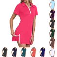 thumbnail image 1 of Tanghaowl Short Sets for Women, Women's Comfortable Slim Fit Short Set for Daily Wear featuring Soft Stretch Zipper Short Sleeve Sports Style Pink XXXL, 1 of 3