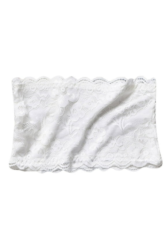 Strapless Bra Lace Bandeau Top Women's Bra Without Underwire Padded Bralette Tube Top With Transparent Straps Womens Sports Bra with Pads