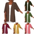 thumbnail image 1 of Tanghaowl Summer Cardigan Women's Lightweight Cardigan for Daily Wear Open Front Knit Sweater Casual Cardigan with Soft Comfort for Spring and Fall Brown XXXXL, 1 of 6