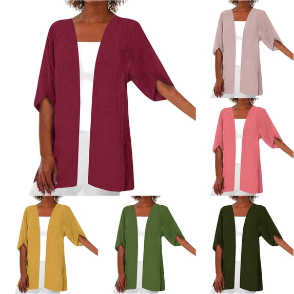 Tanghaowl Summer Cardigan Women's Lightweight Cardigan for Daily Wear Open Front Knit Sweater Casual Cardigan with Soft Comfort for Spring and Fall Red1 XXL