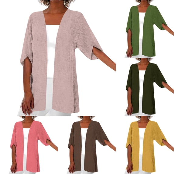 Tanghaowl Summer Cardigan Women's Lightweight Cardigan for Daily Wear Open Front Knit Sweater Casual Cardigan with Soft Comfort for Spring and Fall Red2 M