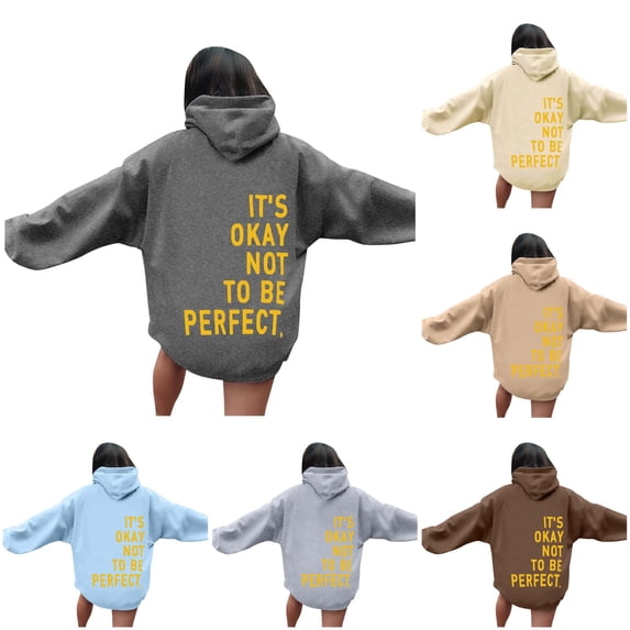 Tanghaowl Sweatshirts for Women Loose Fit Letter Print Hoodies Long Sleeved Hoodie and Cozy Warm Lining Light Pink S