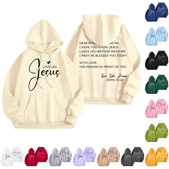 Tanghaowl Sweatshirts for Women Loose Fit Word Graphic Vintage Hoodie Trendy Preppy Clothes Long Sleeve Sweatshirt Tops Beige S