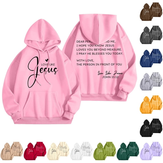 Tanghaowl Sweatshirts for Women Loose Fit Word Graphic Vintage Hoodie Trendy Preppy Clothes Long Sleeve Sweatshirt Tops Pink XL