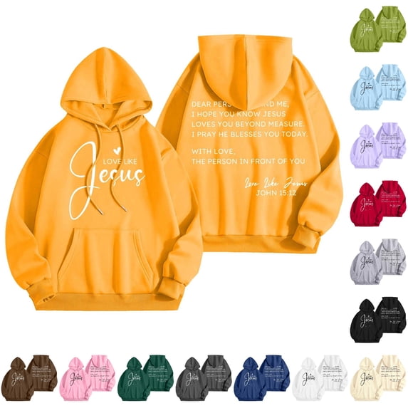 Tanghaowl Sweatshirts for Women Loose Fit Word Graphic Vintage Hoodie Trendy Preppy Clothes Long Sleeve Sweatshirt Tops Yellow XL