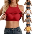 thumbnail image 1 of Tanghaowl Tank Tops for Women, Women's Adjustable Spaghetti Strap Shelf Bra Camisole Basic Layer Tank Tops Built-in Double Lined Racerback Workout Shapewear Red One Size, 1 of 8