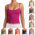 thumbnail image 1 of Tanghaowl Tank Tops for Women, Women's Tank Top with Adjustable Spaghetti Straps and Ribbed Knit Sleeveless Design for Casual Wear and Layering Hot Pink XS, 1 of 6