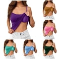 thumbnail image 1 of Tanghaowl Tank Tops for Women, Seamless Comfort Camisole Built In Bra Padded Tank Top Everyday Wear Layering Dark Purple XXL, 1 of 6