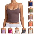 thumbnail image 1 of Tanghaowl Tank Tops for Women, Women Ribbed Knit Adjustable Spaghetti Strap Camisole Top Sleeveless Casual Layering Tank Dark Purple XL, 1 of 6