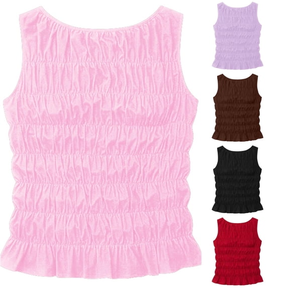 Tanghaowl Tank Tops for Women, Women's Fashionable Casual Solid Tank Top for Daily Wear Pink M