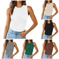 thumbnail image 1 of Tanghaowl Tank Tops for Women, Women's Ribbed Knit Turtleneck Sleeveless Vest Basic Fitted Shirt Top White XXL, 1 of 5