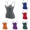 thumbnail image 1 of Tanghaowl Tank Tops for Women, Women's Tanks Shelf Bra Camisoles Adjustable Spaghetti Strap Tank Tops Basic Layer Dark Gray XXXL, 1 of 7
