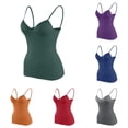 thumbnail image 1 of Tanghaowl Tank Tops for Women, Women's Tanks Shelf Bra Camisoles Adjustable Spaghetti Strap Tank Tops Basic Layer Dark Green XXXL, 1 of 7