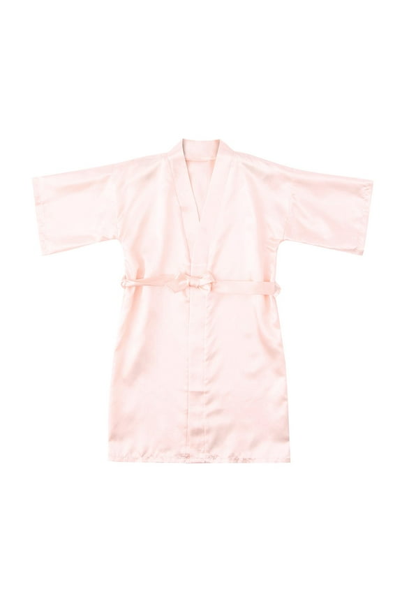Toddler Baby Kids Girls Solid Silk Satin Kimono Robes Bathrobe Sleepwear Clothes Kids Jackets