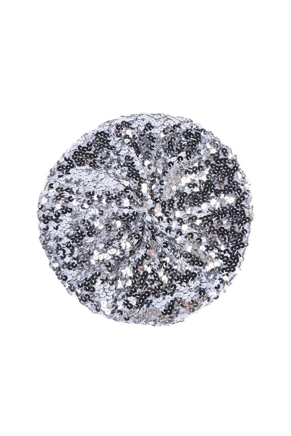 Women Fashion Sparkling Sequins Beret Colorful Cap Nightclub Dress Hat Taupe Hat
