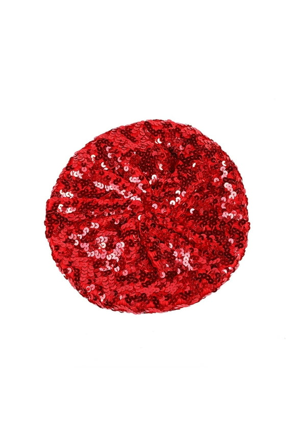 Women Fashion Sparkling Sequins Beret Colorful Cap Nightclub Dress Hat Taupe Hat