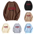 thumbnail image 1 of Tanghaowl Women Sweatshirt Casual Long Sleeve Graphic Tee Shirts Crew Neck Sweatshirts Pullover Tops for Women Coffee XXL, 1 of 3