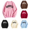 thumbnail image 1 of Tanghaowl Women Sweatshirt Letter Print Oversize Crewneck Long Sleeve Pullover Top with Soft Warm Thermal Fabric Pink S, 1 of 4