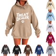 thumbnail image 1 of Tanghaowl Women Sweatshirt Long Sleeve Letter Printed Hoodie Loose Oversize Sweatshirts Pullover Top Blouse Khaki S, 1 of 6