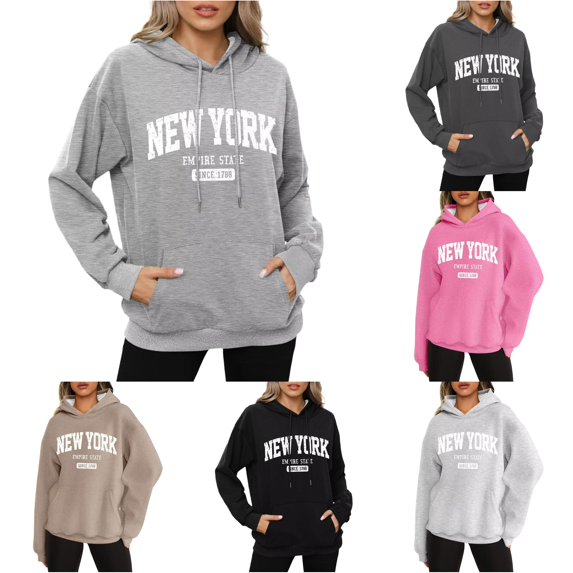 Tanghaowl Women Sweatshirt Oversized Pullover Hoodies Short Velvet Sweaters Long Sleeve Winter Fall Outfits Grey XL