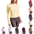 thumbnail image 1 of Tanghaowl Women's Casual Jackets Lightweight Yoga Jacket with Stretchy Fit and Breathable Hoodie Light Yellow XXL, 1 of 4