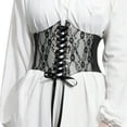 thumbnail image 1 of Tanghaowl Women 's Corset Belt Tops Lace Up Waist Belt Strapless Underbust Corset Bustier Sheer Mesh Cincher Wide Belt String Belts for Men, 1 of 8