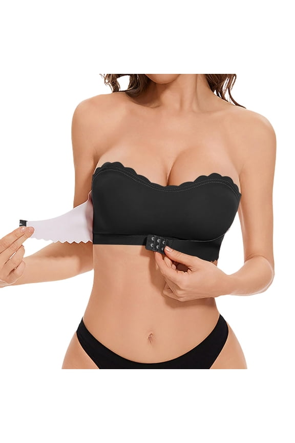Women's Front Side Buckle Lace Edge Without Steel Ring Movement Seamless Gathering Adjustment Yoga Sleep Large Bra One Shoulder Sports Bras for Women